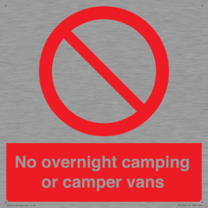 No overnight camping or camper vans